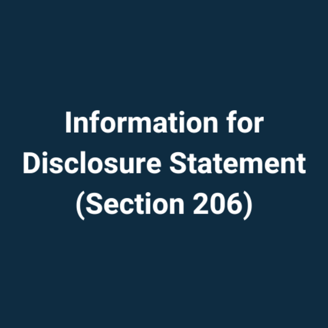 Information for Disclosure Statement